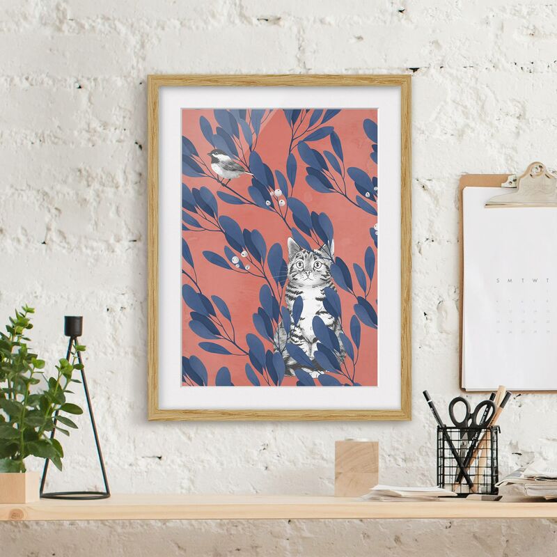 Póster enmarcado - Illustrazione Gatto E uccello sul ramo Blu Rosso Dimensión LxA: 55cm x 40cm, Marco: Roble
Póster enmarcado - Illustrazione Gatto E uccello sul ramo Blu Rosso Dimensión LxA: 55cm x 40cm, Marco: Roble