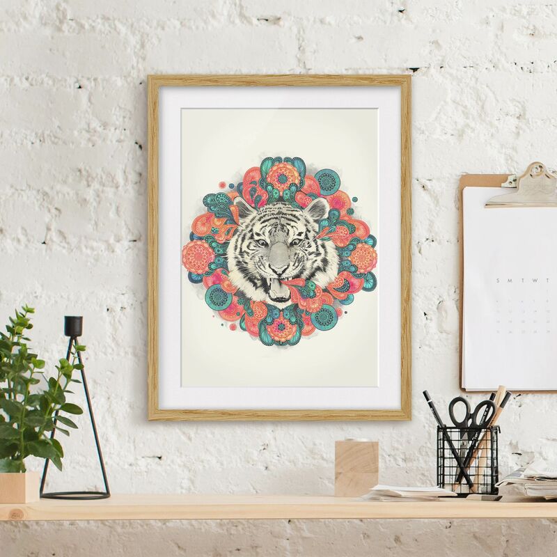 Póster enmarcado - Illustrazione Tiger disegno Mandala Paisley Dimensión LxA: 55cm x 40cm, Marco: Roble
Póster enmarcado - Illustrazione Tiger disegno Mandala Paisley Dimensión LxA: 55cm x 40cm, Marco: Roble