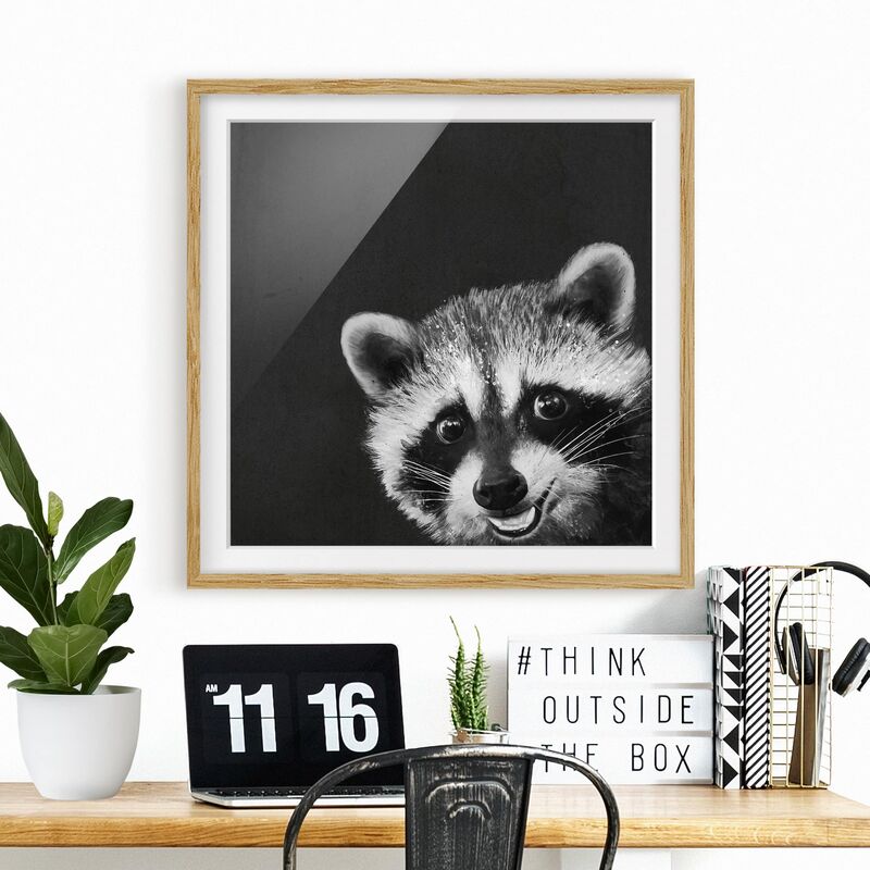 Póster enmarcado - Illustrazione Raccoon Monochrome Pittura Dimensión LxA: 50cm x 50cm, Marco: Roble
Póster enmarcado - Illustrazione Raccoon Monochrome Pittura Dimensión LxA: 50cm x 50cm, Marco: Roble