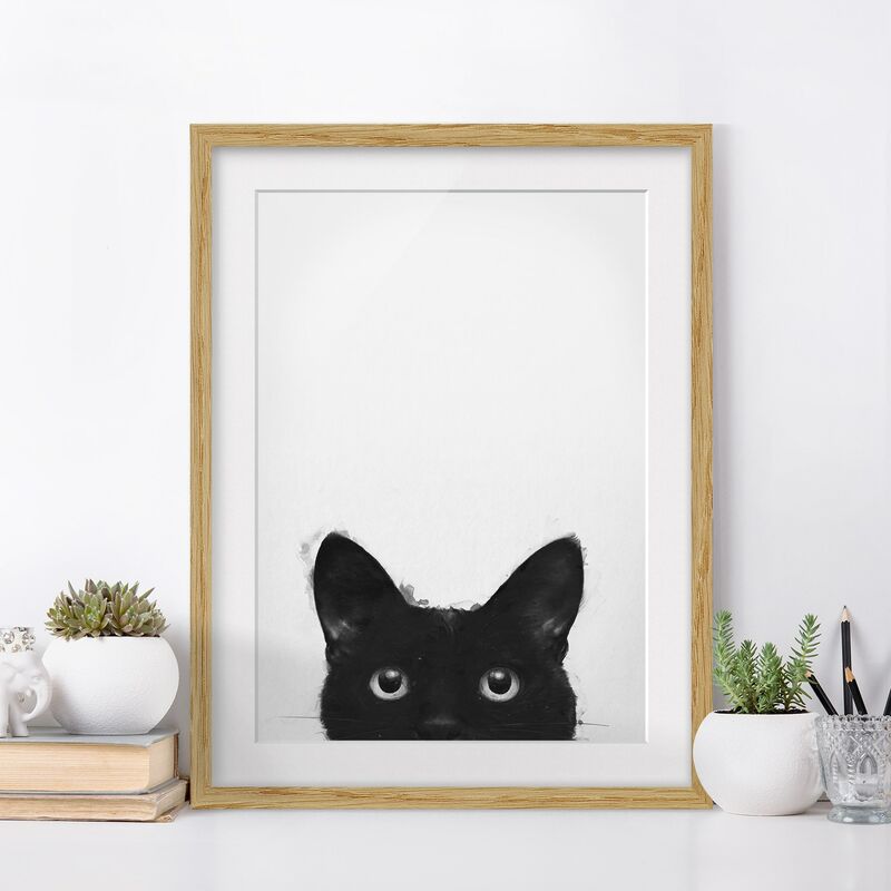 Póster enmarcado - Illustrazione pittura Gatto nero su bianco Dimensión LxA: 55cm x 40cm, Marco: Roble
Póster enmarcado - Illustrazione pittura Gatto nero su bianco Dimensión LxA: 55cm x 40cm, Marco: Roble