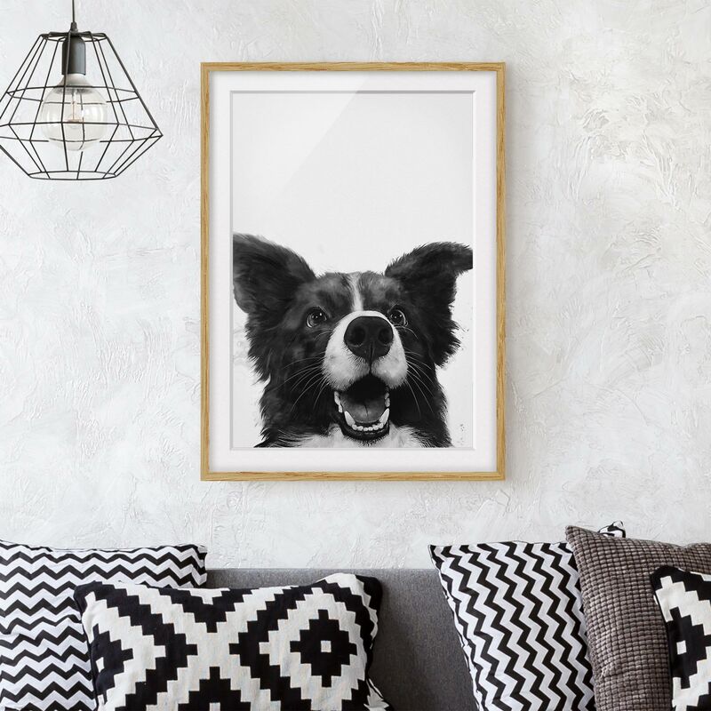 Póster enmarcado - Illustrazione pittura Cane Border Collie Bianco e nero Dimensión LxA: 70cm x 50cm, Marco: Roble
Póster enmarcado - Illustrazione pittura Cane Border Collie Bianco e nero Dimensión LxA: 70cm x 50cm, Marco: Roble