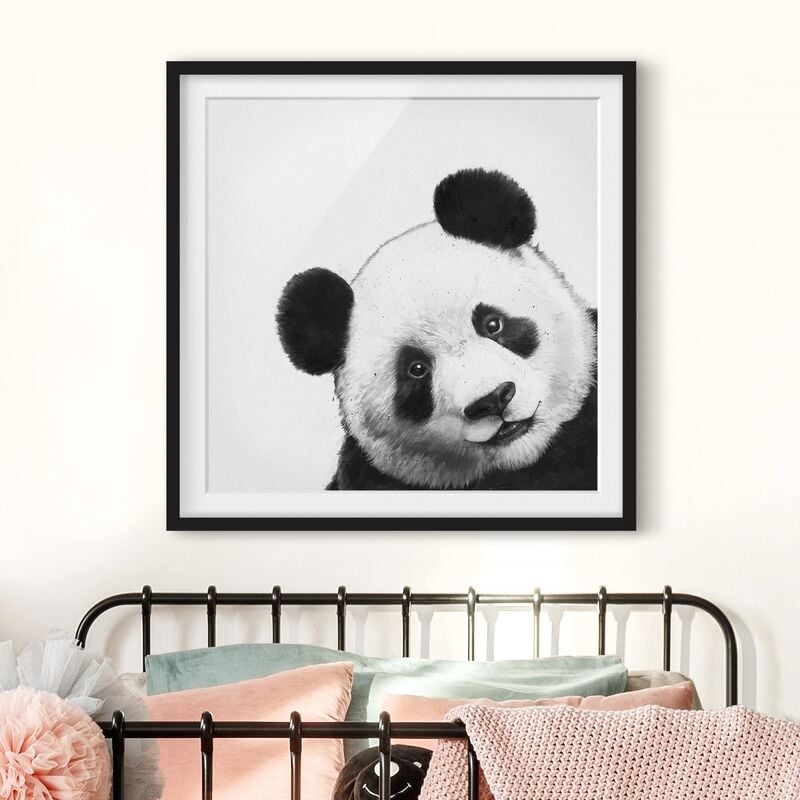 Póster enmarcado - Illustrazione pittura Panda Bianco e nero Dimensión LxA: 20cm x 20cm, Marco: Negro 
Póster enmarcado - Illustrazione pittura Panda Bianco e nero Dimensión LxA: 20cm x 20cm, Marco: Negro
