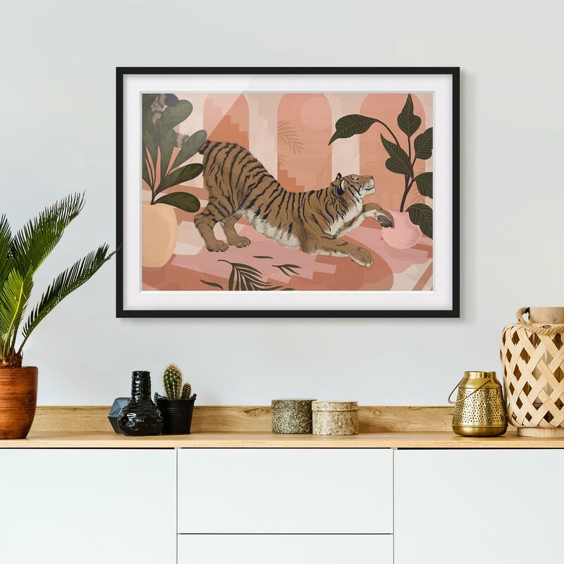 Póster enmarcado - Illustrazione Tiger in rosa pastello pittura Dimensión LxA: 40cm x 55cm, Marco: Negro
Póster enmarcado - Illustrazione Tiger in rosa pastello pittura Dimensión LxA: 40cm x 55cm, Marco: Negro