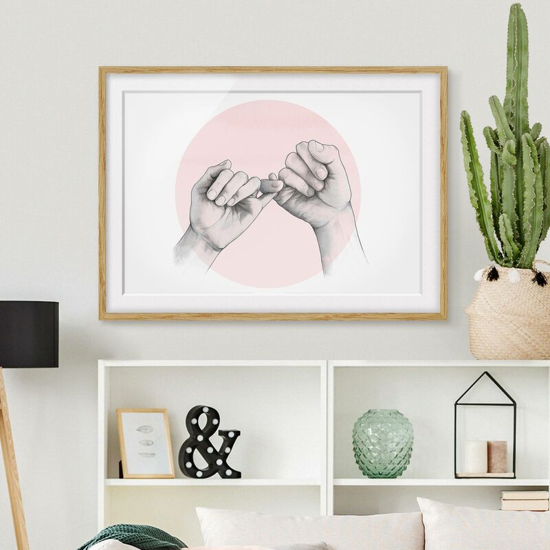 Póster enmarcado - Illustrazione mani Amicizia Circle Rosa Bianco Dimensión LxA: 40cm x 55cm, Marco: Roble
Póster enmarcado - Illustrazione mani Amicizia Circle Rosa Bianco Dimensión LxA: 40cm x 55cm, Marco: Roble
