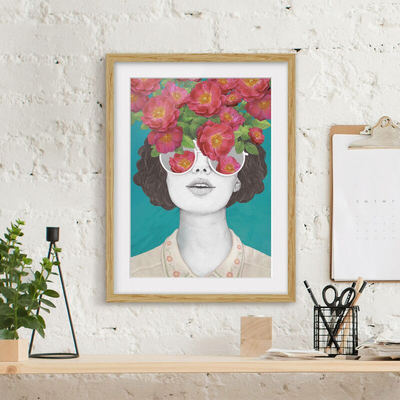 Póster enmarcado - Illustrazione Collage del ritratto della donna con i fiori Occhiali Dimensión LxA: 70cm x 50cm, Marco: Roble
Póster enmarcado - Illustrazione Collage del ritratto della donna con i fiori Occhiali Dimensión LxA: 70cm x 50cm, Marco: Roble
