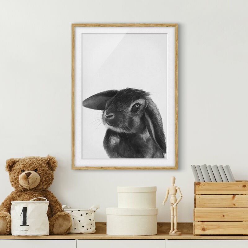 Póster enmarcado - Illustrazione Coniglio bianco e nero Disegno Dimensión LxA: 24cm x 18cm, Marco: Roble
Póster enmarcado - Illustrazione Coniglio bianco e nero Disegno Dimensión LxA: 24cm x 18cm, Marco: Roble