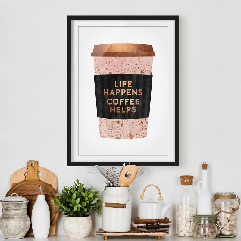 Póster enmarcado - Life Happens caffè aiuta oro Dimensión LxA: 70cm x 50cm, Marco: Negro
Póster enmarcado - Life Happens caffè aiuta oro Dimensión LxA: 70cm x 50cm, Marco: Negro