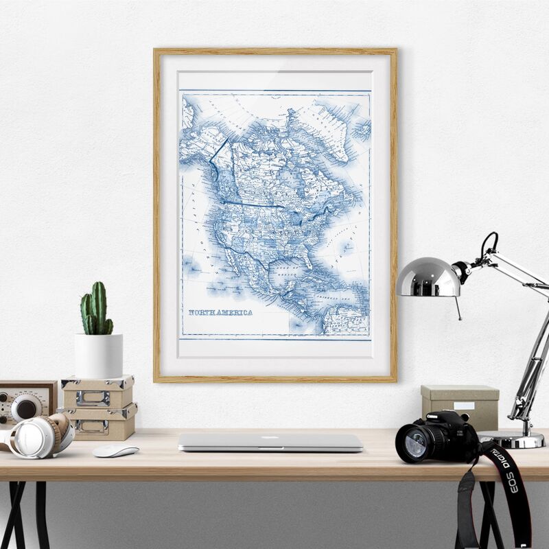 Póster enmarcado - Mappa In Toni Di Blu - America Del Nord Dimensión LxA: 100cm x 70cm, Marco: Roble
Póster enmarcado - Mappa In Toni Di Blu - America Del Nord Dimensión LxA: 100cm x 70cm, Marco: Roble