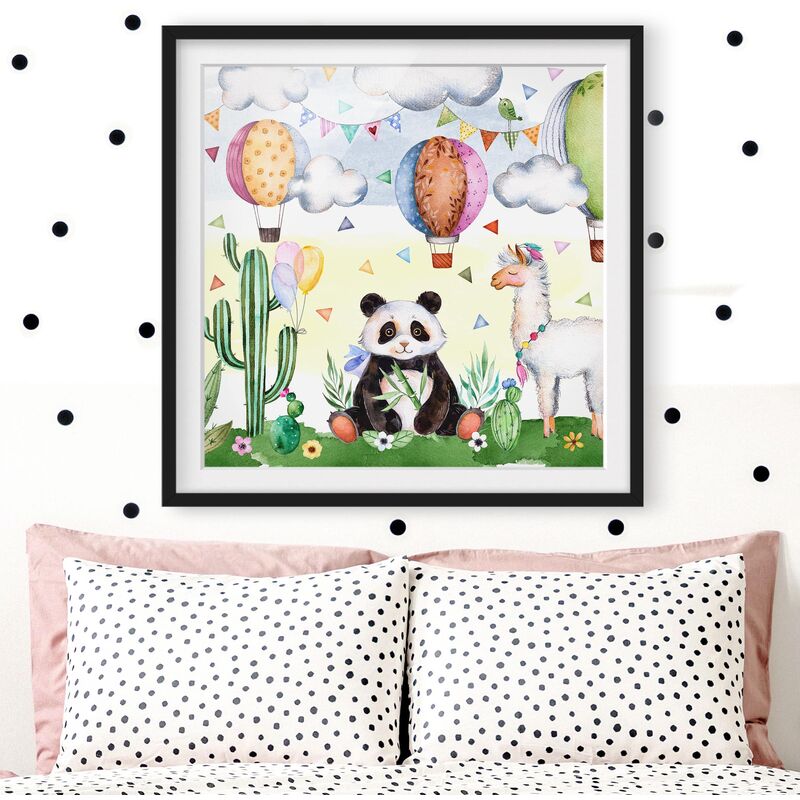 Póster enmarcado - Panda And Lama Watercolor Dimensión LxA: 70cm x 70cm, Marco: Negro
Póster enmarcado - Panda And Lama Watercolor Dimensión LxA: 70cm x 70cm, Marco: Negro