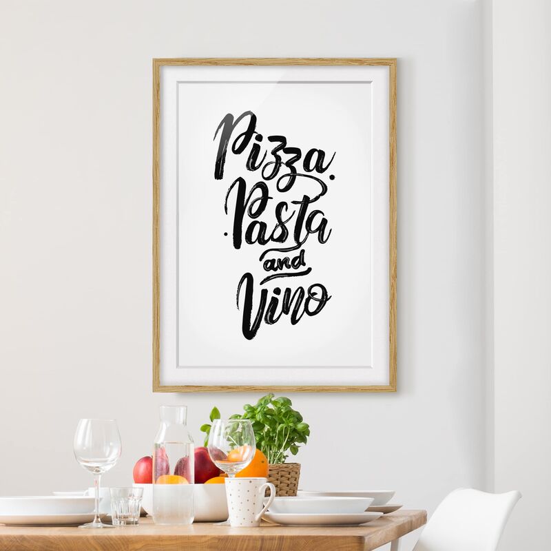 Póster enmarcado - Pizza Pasta And Vino Dimensión LxA: 100cm x 70cm, Marco: Roble
Póster enmarcado - Pizza Pasta And Vino Dimensión LxA: 100cm x 70cm, Marco: Roble