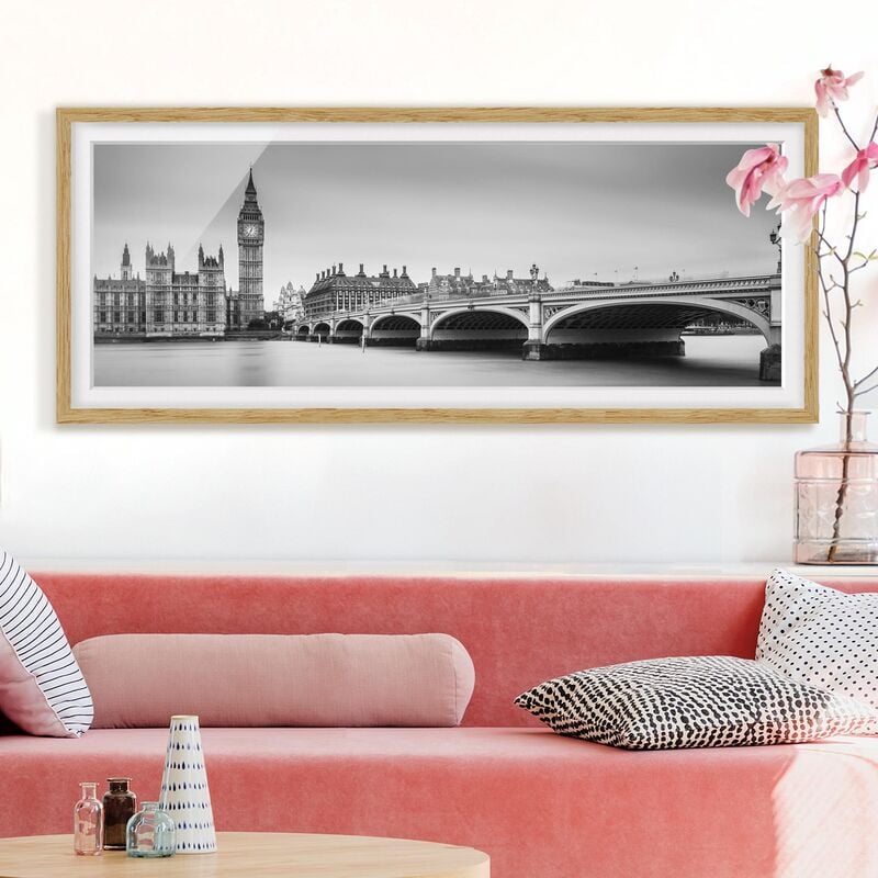 Póster enmarcado - Ponte di Westminster e il Big Ben Dimensión LxA: 20cm x 50cm, Marco: Roble
Póster enmarcado - Ponte di Westminster e il Big Ben Dimensión LxA: 20cm x 50cm, Marco: Roble