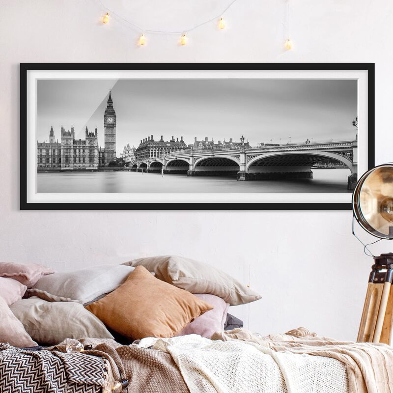 Póster enmarcado - Ponte di Westminster e il Big Ben Dimensión LxA: 20cm x 50cm, Marco: Negro
Póster enmarcado - Ponte di Westminster e il Big Ben Dimensión LxA: 20cm x 50cm, Marco: Negro