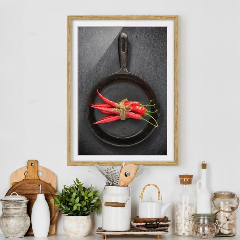 Póster enmarcado - Red Chili Fasci in padella su Slate Dimensión LxA: 55cm x 40cm, Marco: Roble
Póster enmarcado - Red Chili Fasci in padella su Slate Dimensión LxA: 55cm x 40cm, Marco: Roble