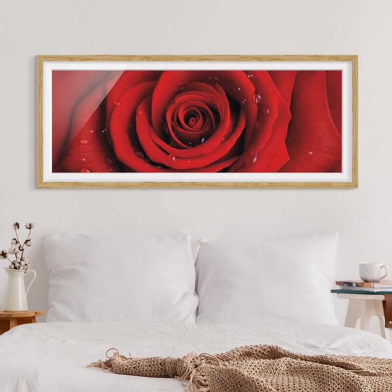 Póster enmarcado - Rosa Rossa Con Gocce D'Acqua Dimensión LxA: 30cm x 75cm, Marco: Roble
Póster enmarcado - Rosa Rossa Con Gocce D'Acqua Dimensión LxA: 30cm x 75cm, Marco: Roble