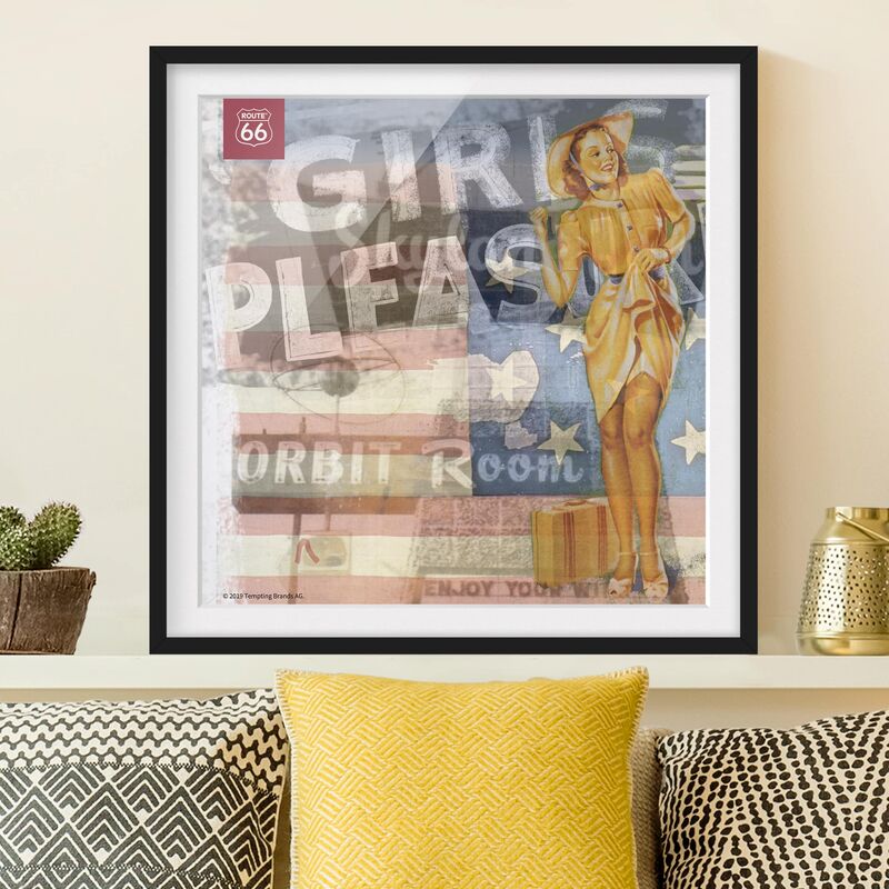 Póster enmarcado - Route 66 - Pin-up Pleasure Dimensión LxA: 20cm x 20cm, Marco: Negro
Póster enmarcado - Route 66 - Pin-up Pleasure Dimensión LxA: 20cm x 20cm, Marco: Negro
