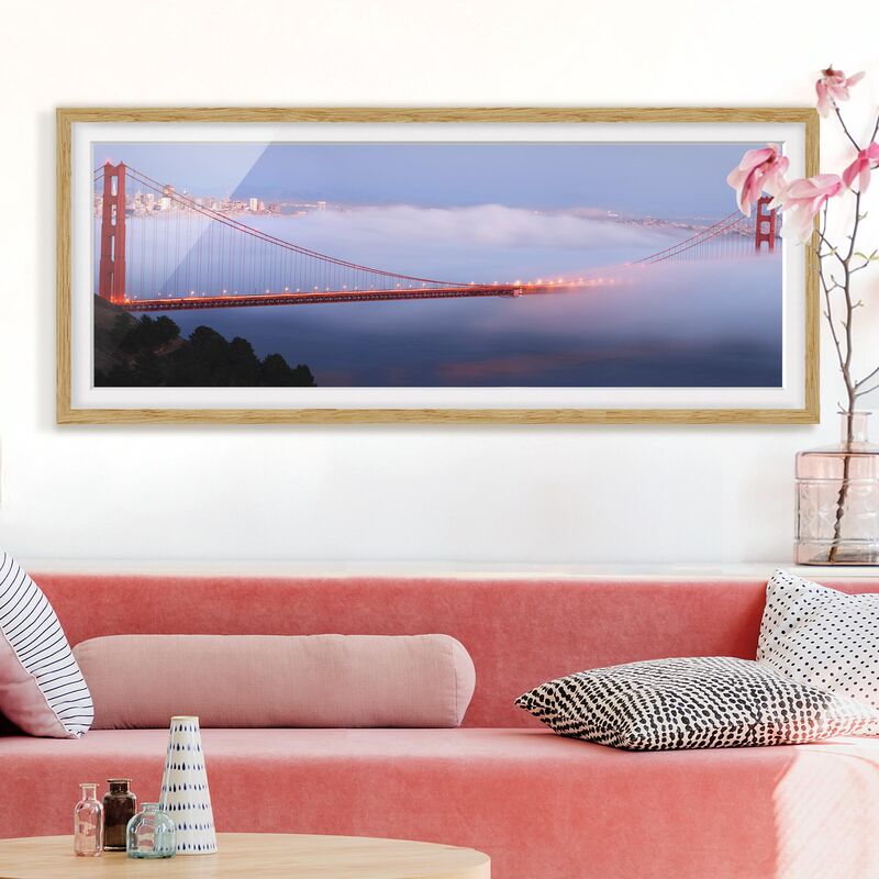 Póster enmarcado - Golden Gate Bridge Di San Francisco Dimensión LxA: 50cm x 130cm, Marco: Roble
Póster enmarcado - Golden Gate Bridge Di San Francisco Dimensión LxA: 50cm x 130cm, Marco: Roble