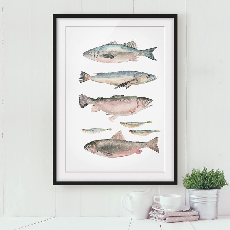 Póster enmarcado - Sette Pesci In Acquerello I Dimensión LxA: 55cm x 40cm, Marco: Negro
Póster enmarcado - Sette Pesci In Acquerello I Dimensión LxA: 55cm x 40cm, Marco: Negro