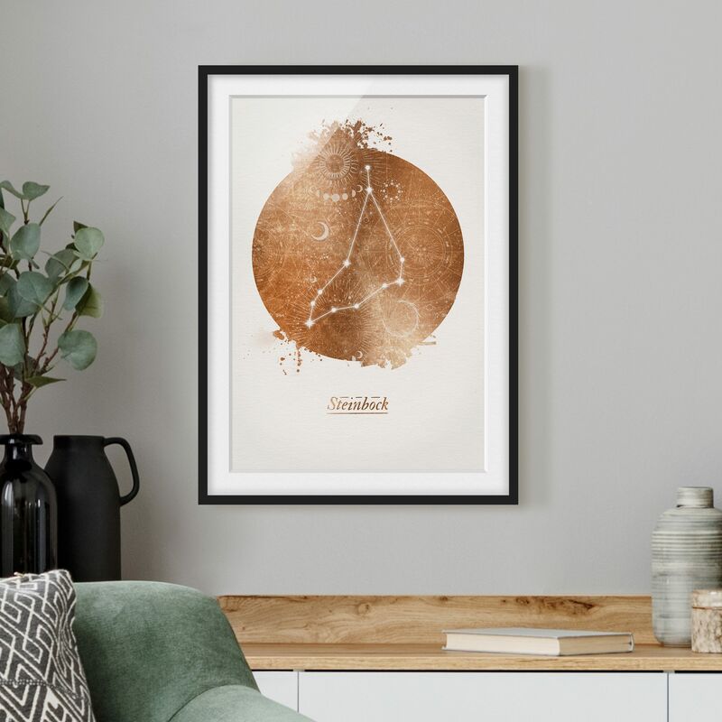 Póster enmarcado - Segno zodiacale Capricorno oro Dimensión LxA: 55cm x 40cm, Marco: Negro
Póster enmarcado - Segno zodiacale Capricorno oro Dimensión LxA: 55cm x 40cm, Marco: Negro