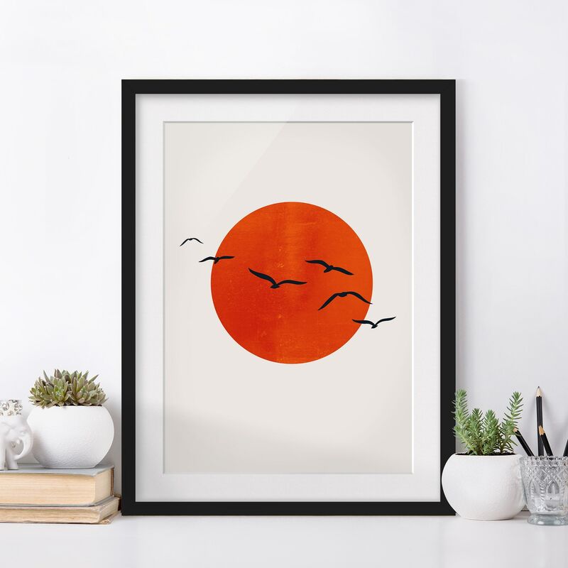 Póster enmarcado - Stormo di uccelli davanti al sole rosso Dimensión LxA: 70cm x 50cm, Marco: Negro
Póster enmarcado - Stormo di uccelli davanti al sole rosso Dimensión LxA: 70cm x 50cm, Marco: Negro
