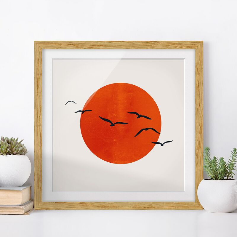Póster enmarcado - Stormo di uccelli davanti al sole rosso Dimensión LxA: 50cm x 50cm, Marco: Roble
Póster enmarcado - Stormo di uccelli davanti al sole rosso Dimensión LxA: 50cm x 50cm, Marco: Roble
