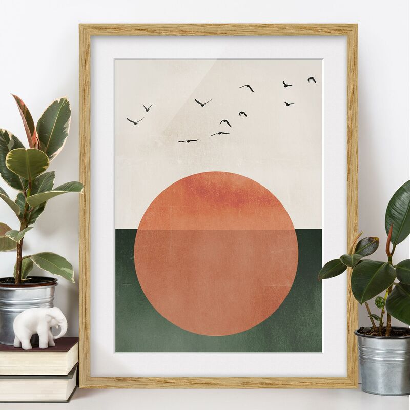 Póster enmarcado - Stormo di uccelli allo spuntar del sole Dimensión LxA: 70cm x 50cm, Marco: Roble
Póster enmarcado - Stormo di uccelli allo spuntar del sole Dimensión LxA: 70cm x 50cm, Marco: Roble
