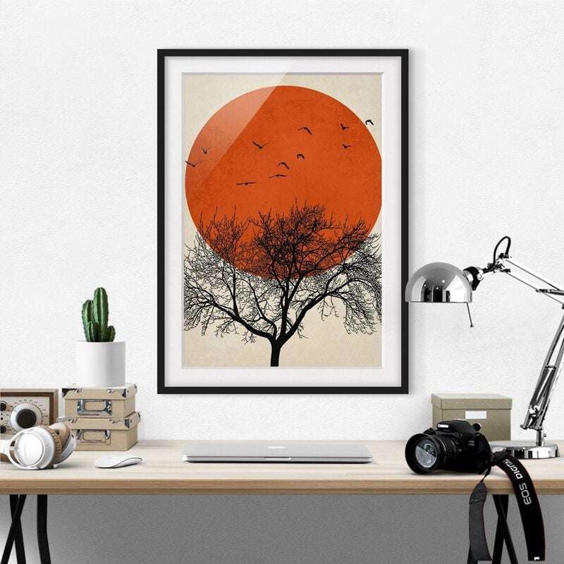 Póster enmarcado - Stormo di uccelli su sole rosso II Dimensión LxA: 55cm x 40cm, Marco: Negro
Póster enmarcado - Stormo di uccelli su sole rosso II Dimensión LxA: 55cm x 40cm, Marco: Negro