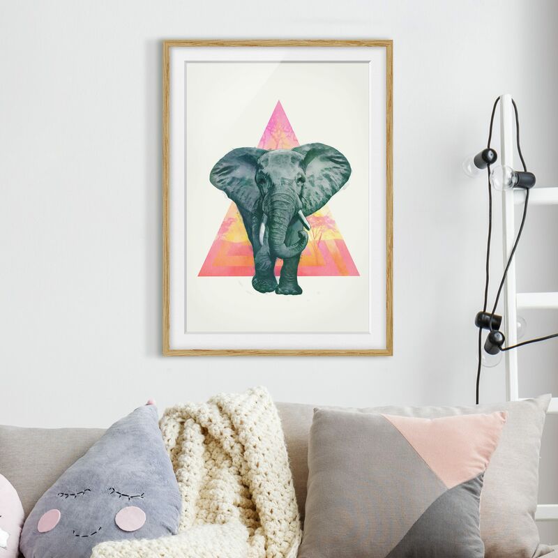 Póster enmarcado - Illustrazione Elephant anteriore Triangolo Pittura Dimensión LxA: 40cm x 30cm, Marco: Roble
Póster enmarcado - Illustrazione Elephant anteriore Triangolo Pittura Dimensión LxA: 40cm x 30cm, Marco: Roble