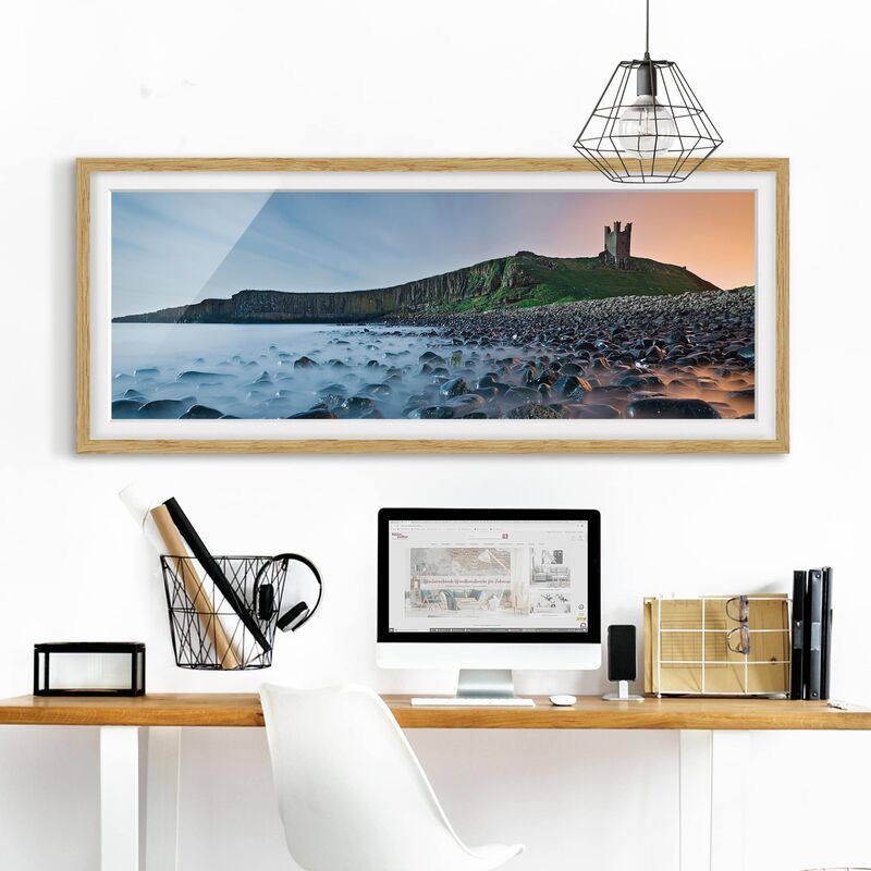 Póster enmarcado - Alba Con La Nebbia Al Castello Di Dunstanburgh Dimensión LxA: 40cm x 100cm, Marco: Roble
Póster enmarcado - Alba Con La Nebbia Al Castello Di Dunstanburgh Dimensión LxA: 40cm x 100cm, Marco: Roble