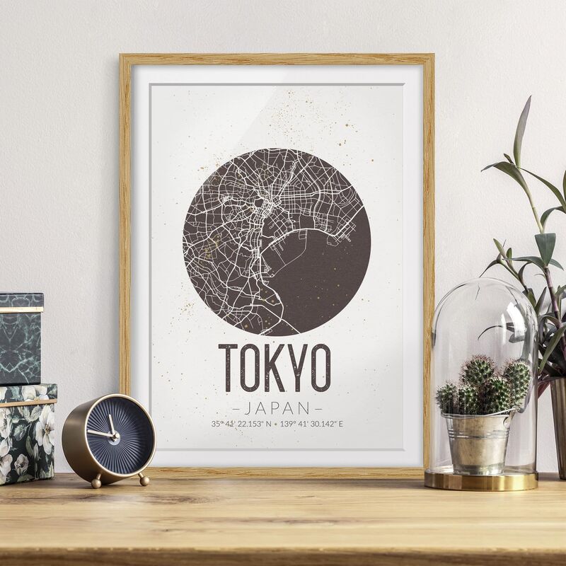 Póster enmarcado - Tokyo City Map - Retro Dimensión LxA: 40cm x 30cm, Marco: Roble
Póster enmarcado - Tokyo City Map - Retro Dimensión LxA: 40cm x 30cm, Marco: Roble