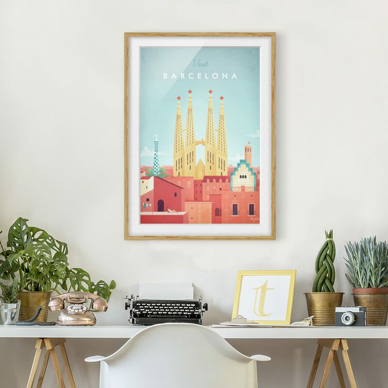 Póster enmarcado - Poster viaggio - Barcellona Dimensión LxA: 70cm x 50cm, Marco: Roble
Póster enmarcado - Poster viaggio - Barcellona Dimensión LxA: 70cm x 50cm, Marco: Roble