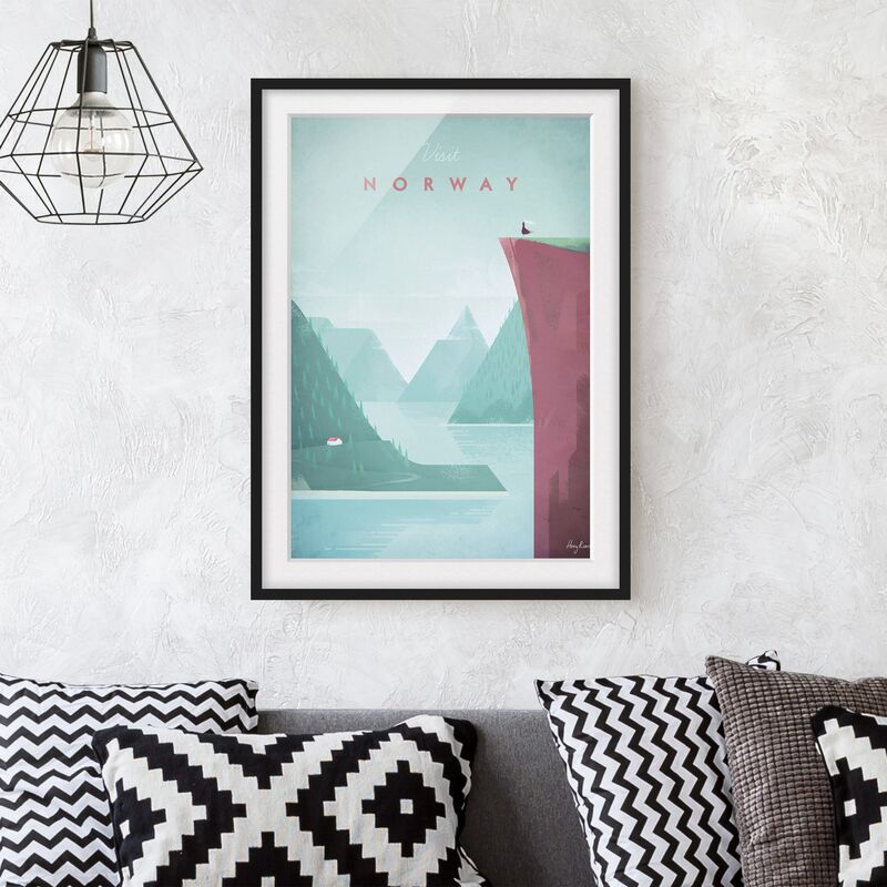 Póster enmarcado - Poster di viaggio - Norvegia Dimensión LxA: 40cm x 30cm, Marco: Negro
Póster enmarcado - Poster di viaggio - Norvegia Dimensión LxA: 40cm x 30cm, Marco: Negro