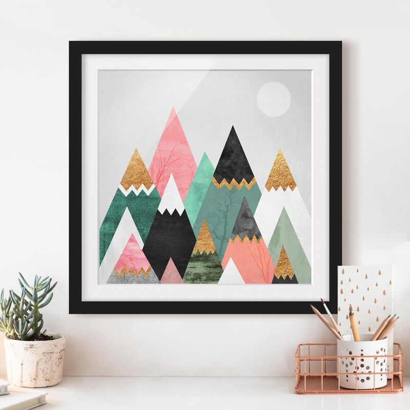 Póster enmarcado - Triangolari Monti con suggerimenti d'oro Dimensión LxA: 20cm x 20cm, Marco: Negro 
Póster enmarcado - Triangolari Monti con suggerimenti d'oro Dimensión LxA: 20cm x 20cm, Marco: Negro