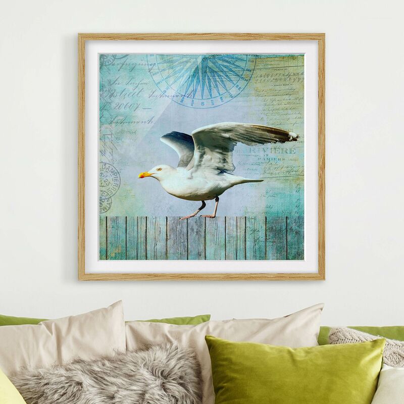 Póster enmarcado - Vintage Collage - Gabbiano su tavole di legno Dimensión LxA: 50cm x 50cm, Marco: Roble
Póster enmarcado - Vintage Collage - Gabbiano su tavole di legno Dimensión LxA: 50cm x 50cm, Marco: Roble