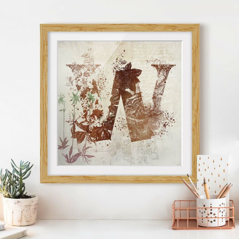 Póster enmarcado - Vintage oro alfabeto lettera W Dimensión LxA: 30cm x 30cm, Marco: Roble
Póster enmarcado - Vintage oro alfabeto lettera W Dimensión LxA: 30cm x 30cm, Marco: Roble