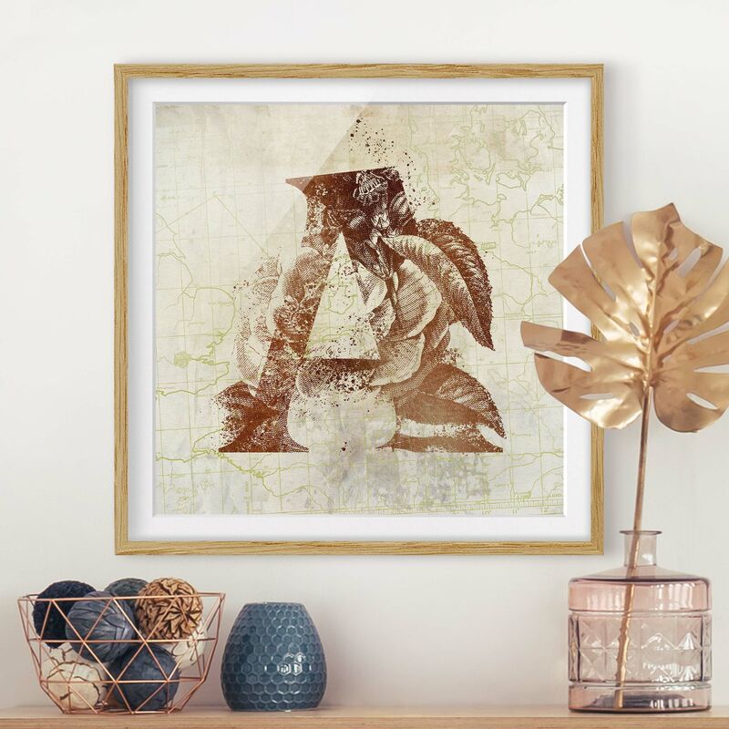 Póster enmarcado - Vintage oro Alfabeto Lettera A Dimensión LxA: 50cm x 50cm, Marco: Roble
Póster enmarcado - Vintage oro Alfabeto Lettera A Dimensión LxA: 50cm x 50cm, Marco: Roble