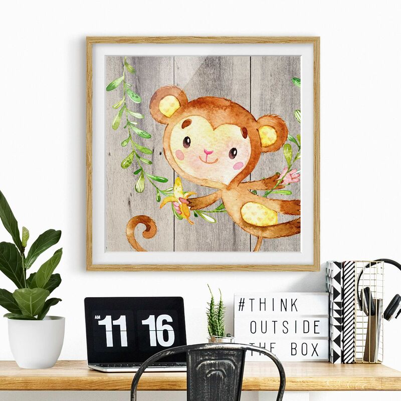 Póster enmarcado - Acquerello Scimmia su legno Dimensión LxA: 70cm x 70cm, Marco: Roble
Póster enmarcado - Acquerello Scimmia su legno Dimensión LxA: 70cm x 70cm, Marco: Roble