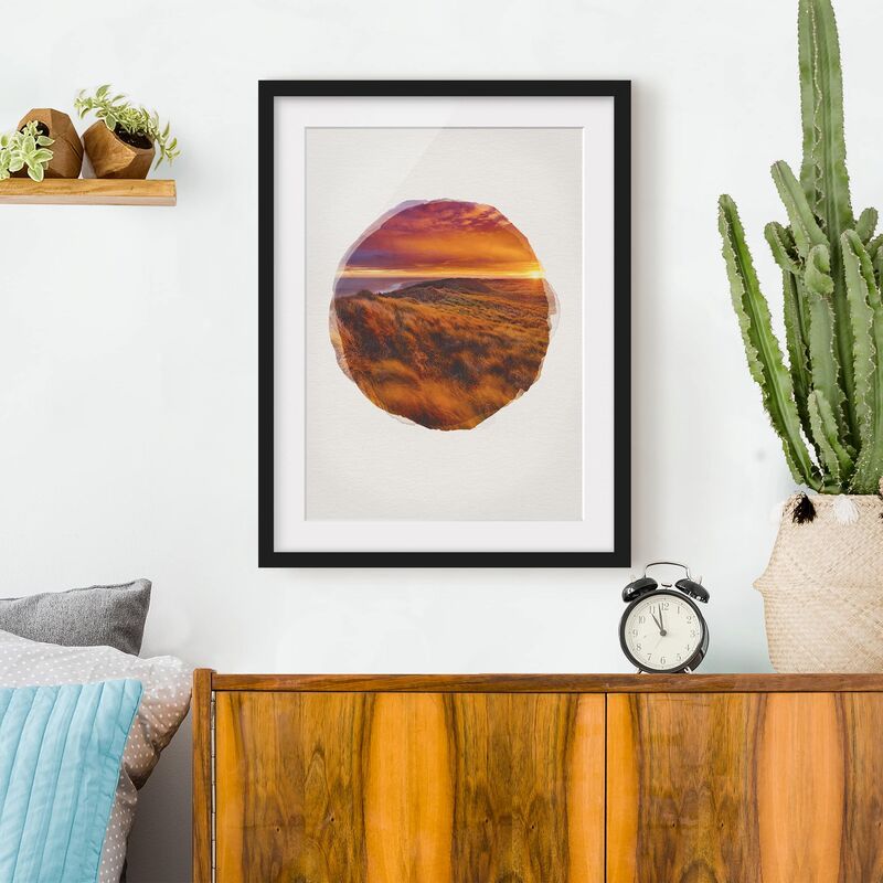 Póster enmarcado - Acquarelli - Alba Sulla Spiaggia sull'isola di Sylt Dimensión LxA: 55cm x 40cm, Marco: Negro
Póster enmarcado - Acquarelli - Alba Sulla Spiaggia sull'isola di Sylt Dimensión LxA: 55cm x 40cm, Marco: Negro