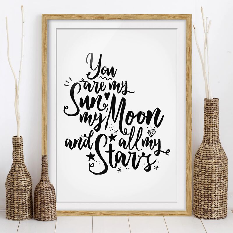 Póster enmarcado - You Are My Sun, My Moon And All My Stars Dimensión LxA: 100cm x 70cm, Marco: Roble
Póster enmarcado - You Are My Sun, My Moon And All My Stars Dimensión LxA: 100cm x 70cm, Marco: Roble