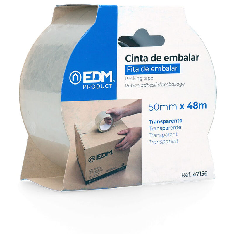 EDM Cinta de precinto transparente 48micras 50mx50mm edm