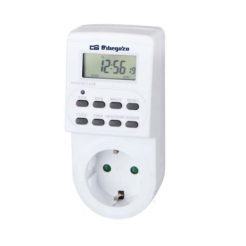 Programador/Temporizador Orbegozo Digital 24 horas. Potencia máxima 3600W. Aparatos de hasta 16 A.
Programador/Temporizador Orbegozo Digital 24 horas. Potencia máxima 3600W. Aparatos de hasta 16 A.