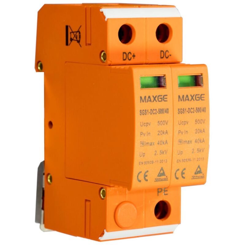 Protector Sobretensiones Transitorias 2P-Clase II-40kA-20kA-3,8kV 1000V DC .Exclusive - Exclusive - Maxge
Protector Sobretensiones Transitorias 2P-Clase II-40kA-20kA-3,8kV 1000V DC .Exclusive - Exclusive - Maxge
