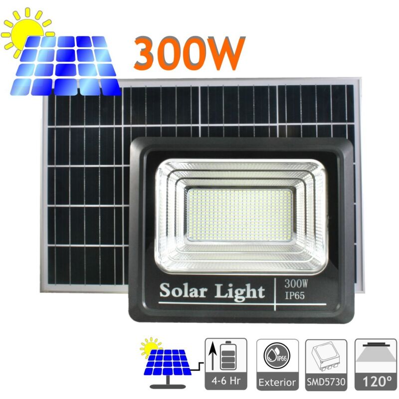 Proyector LED Solar panel solar Orientable Separado, mando a Distancia, 300W, 3800 Lúmenes. Protección IP65 Exterior. Autonomía 2 Noches. 200 LEDS
Proyector LED Solar panel solar Orientable Separado, mando a Distancia, 300W, 3800 Lúmenes. Protección IP65 Exterior. Autonomía 2 Noches. 200 LEDS