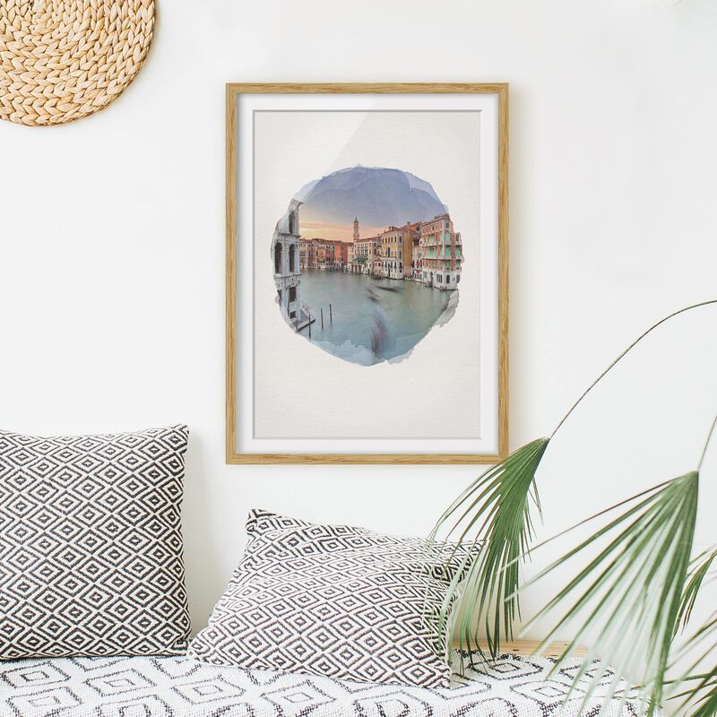 Póster enmarcado - Acquarelli - Vista Canal Grande dal Ponte di Rialto di Venezia Dimensión LxA: 55cm x 40cm, Marco: Roble
Póster enmarcado - Acquarelli - Vista Canal Grande dal Ponte di Rialto di Venezia Dimensión LxA: 55cm x 40cm, Marco: Roble