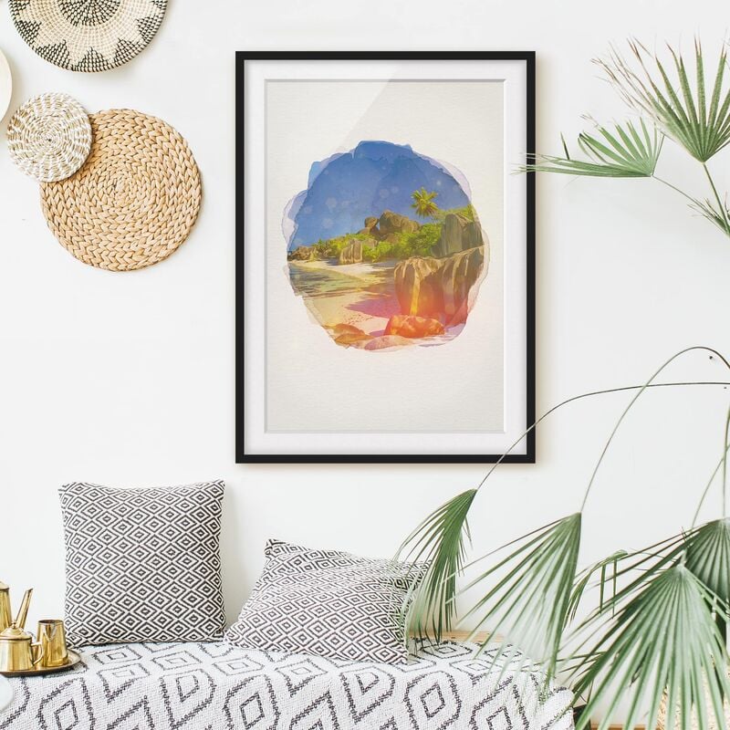 Póster enmarcado - Acquerelli - Dream Beach Seychelles Dimensión LxA: 100cm x 70cm, Marco: Negro
Póster enmarcado - Acquerelli - Dream Beach Seychelles Dimensión LxA: 100cm x 70cm, Marco: Negro