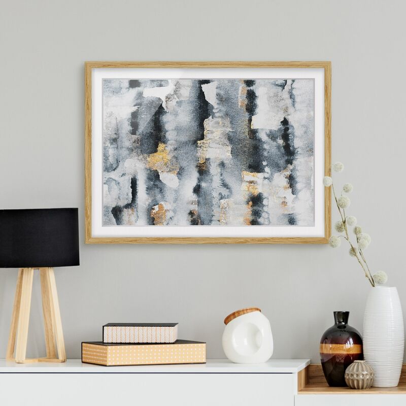 Póster enmarcado - Acquerello Astratto con oro Dimensión LxA: 18cm x 24cm, Marco: Roble
Póster enmarcado - Acquerello Astratto con oro Dimensión LxA: 18cm x 24cm, Marco: Roble
