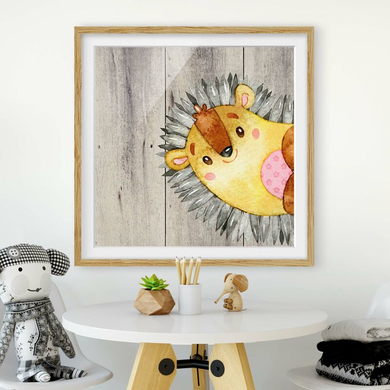 Póster enmarcado - Acquerello Hedgehog su legno Dimensión LxA: 20cm x 20cm, Marco: Roble
Póster enmarcado - Acquerello Hedgehog su legno Dimensión LxA: 20cm x 20cm, Marco: Roble