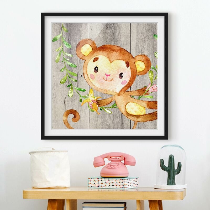 Póster enmarcado - Acquerello Scimmia su legno Dimensión LxA: 50cm x 50cm, Marco: Negro
Póster enmarcado - Acquerello Scimmia su legno Dimensión LxA: 50cm x 50cm, Marco: Negro