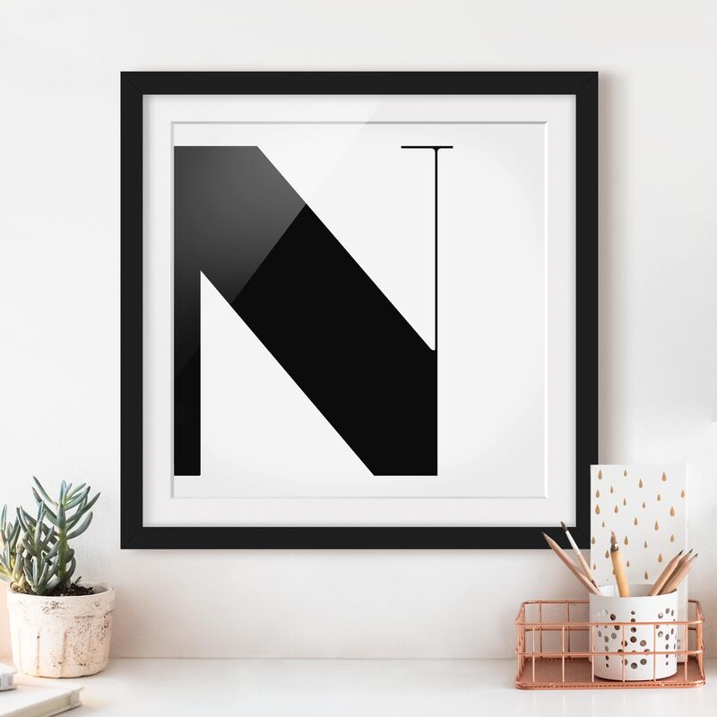 Póster enmarcado - Antiqua Letter N Dimensión LxA: 50cm x 50cm, Marco: Negro
Póster enmarcado - Antiqua Letter N Dimensión LxA: 50cm x 50cm, Marco: Negro