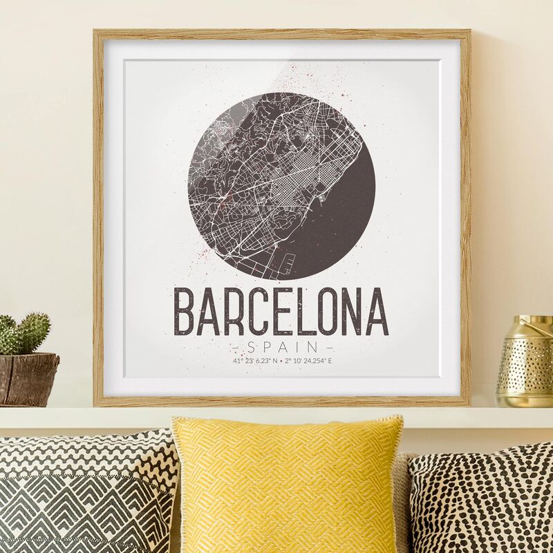 Póster enmarcado - Barcelona City Map - Retro Dimensión LxA: 20cm x 20cm, Marco: Roble
Póster enmarcado - Barcelona City Map - Retro Dimensión LxA: 20cm x 20cm, Marco: Roble