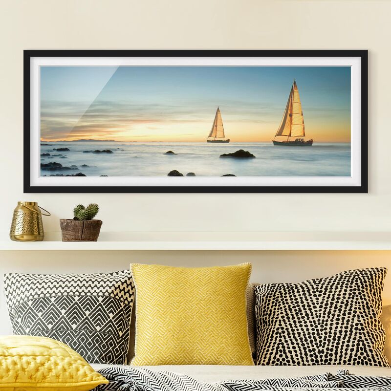 Póster enmarcado - Barche A Vela In Oceano Dimensión LxA: 30cm x 75cm, Marco: Negro
Póster enmarcado - Barche A Vela In Oceano Dimensión LxA: 30cm x 75cm, Marco: Negro